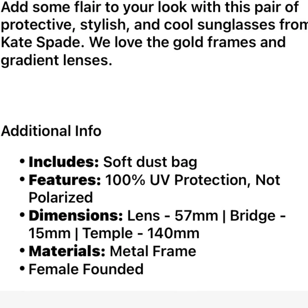 NEW Kate Spade Emmaline Sunglasses - Picture 5 of 5